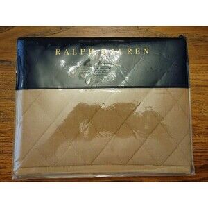 Ralph Lauren Cromwell Cotton Quilted Euro Sham  - Camel  (1) Quiet Luxury (006)